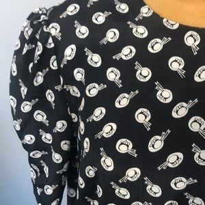 VTG R.E.O. Dress 40s 80s Wide Brim Hat Print Classic Vintage Church Dress Vibes